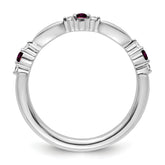 14k White Gold Stackable Expressions Rhodolite Garnet and Dia. Ring